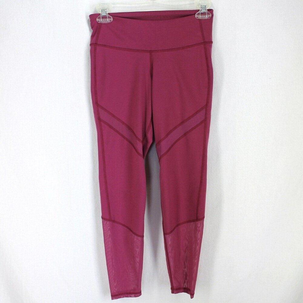 Old Navy Active Go Dry Leggings Womens S Pink Sheer Panels Athletic Workout Pant